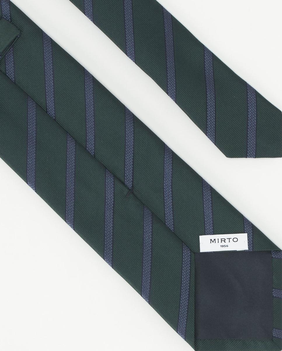 Imagen 2 de Corbata de hombre jacquard microdibujo seda natural - Mirto - Verde oscuro Verde oscuro