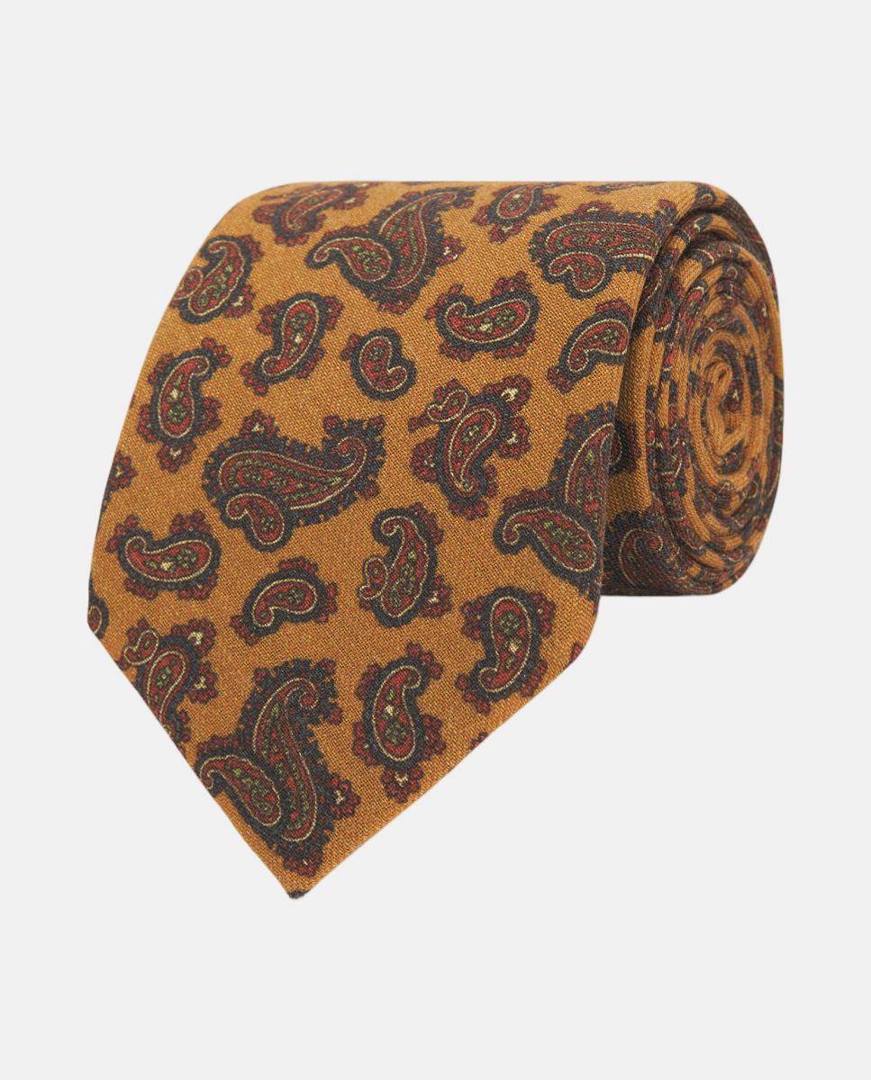 Imagen 1 de Corbata de hombre de lana estampada Naranja