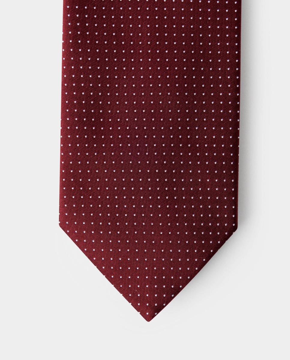 Gravata de Seda às Bolinhas. Vermelho-4