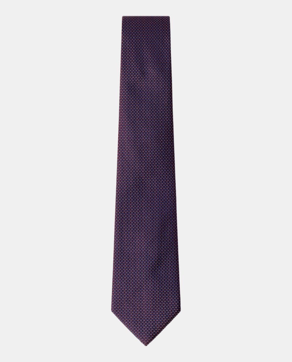 Imagen 0 de Corbata de hombre de seda con textura bicolor. Burdeos