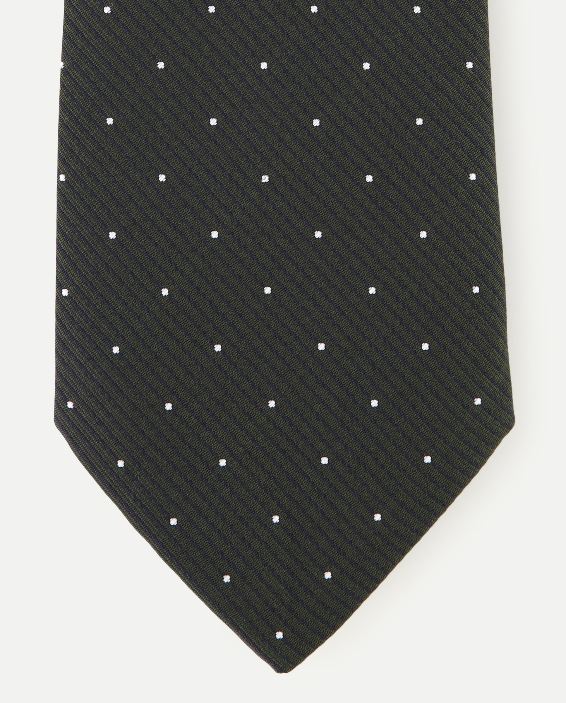 Imagen 1 de Corbata de hombre de seda de lunares pequeños. Verde oscuro