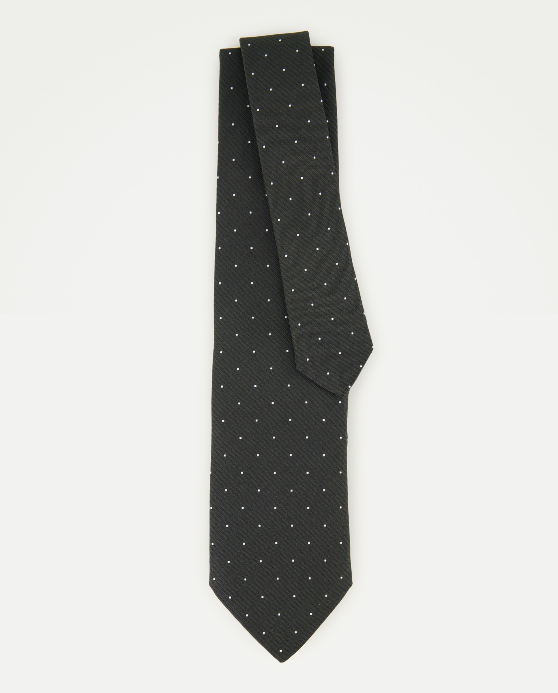Imagen 2 de Corbata de hombre de seda de lunares pequeños. - Hackett - Verde oscuro Verde oscuro