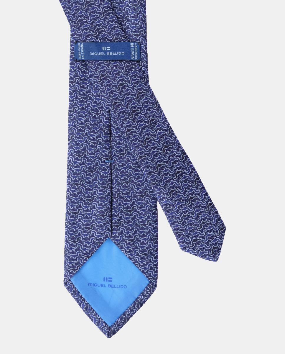 Gravata de Seda Azul-2