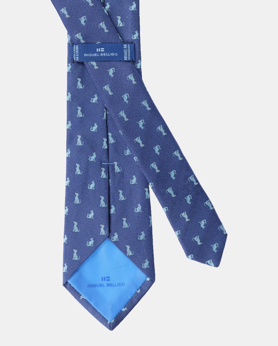 Gravata de Seda Azul-2