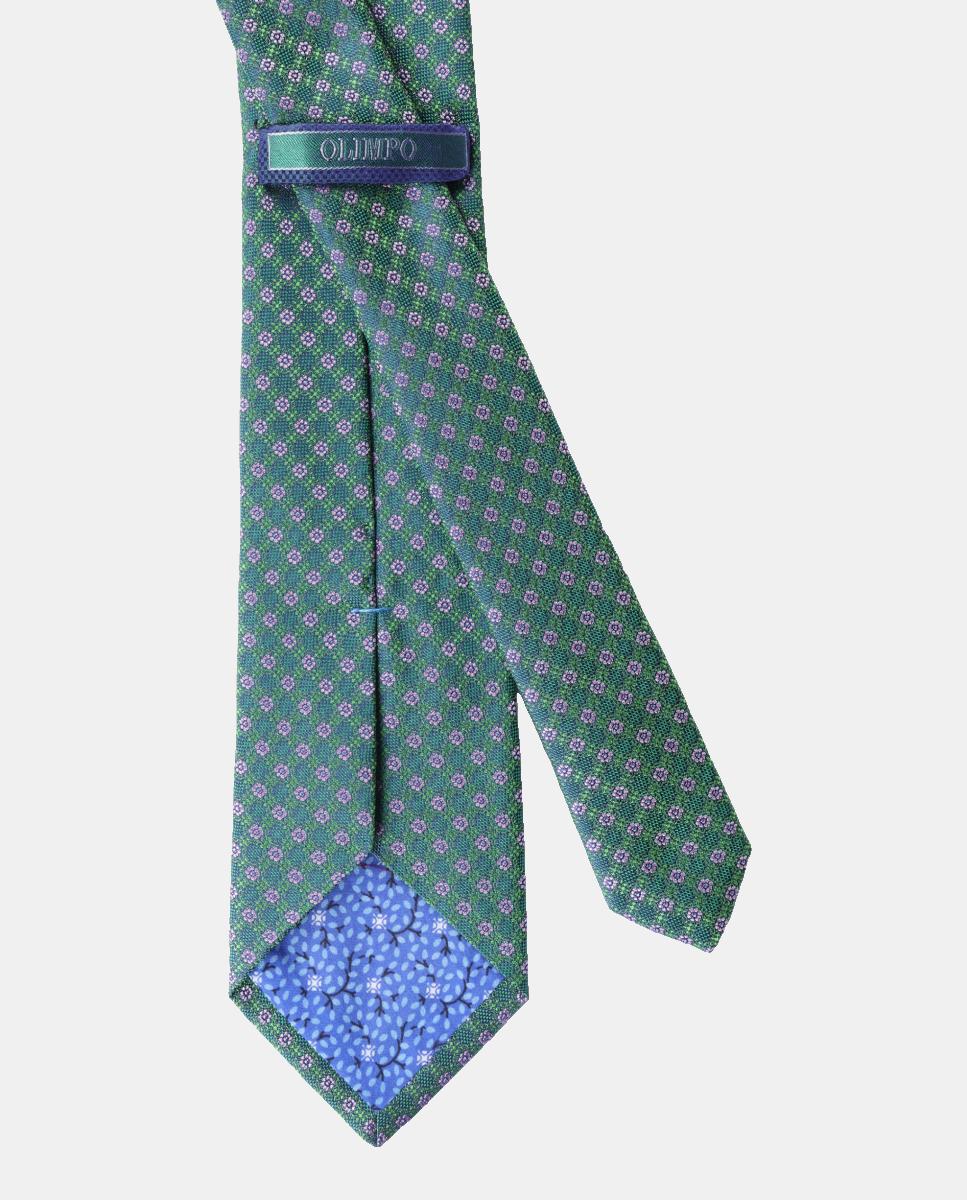 Gravata de Seda Jacquard Verde-2