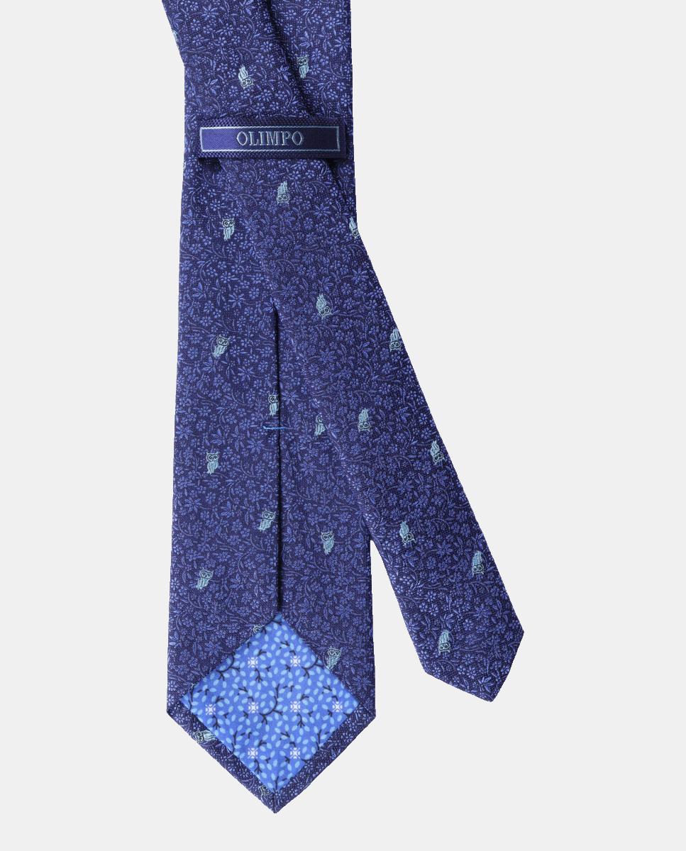 Gravata de Seda Jacquard Azul-2