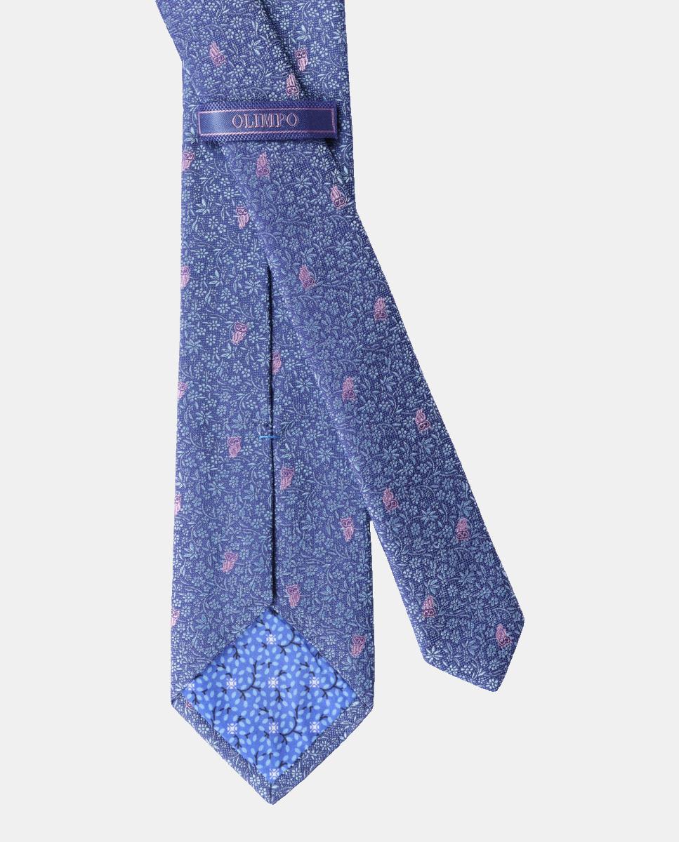 Gravata de Seda Jacquard Azul-2
