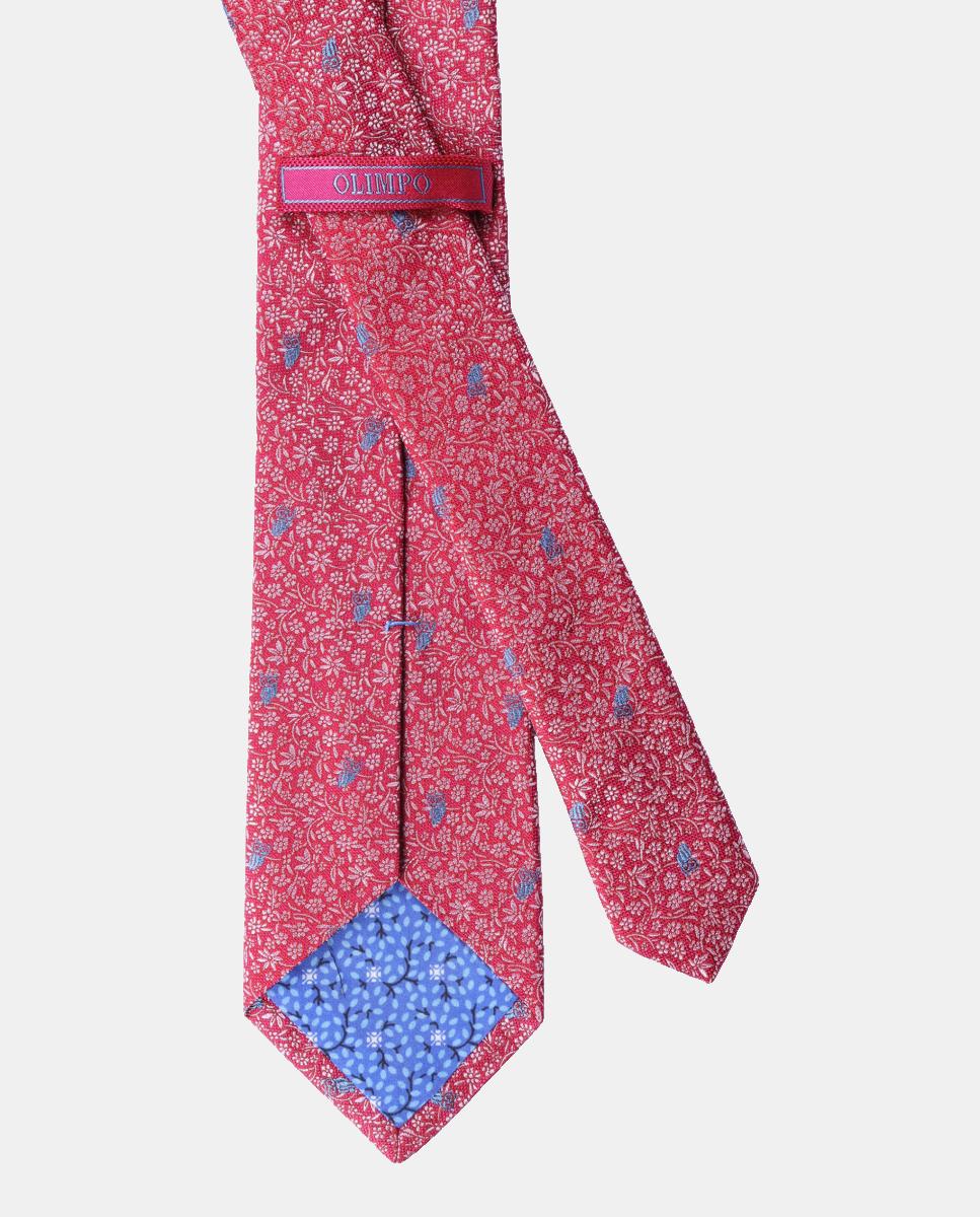Gravata de Seda Jacquard Rosa-2