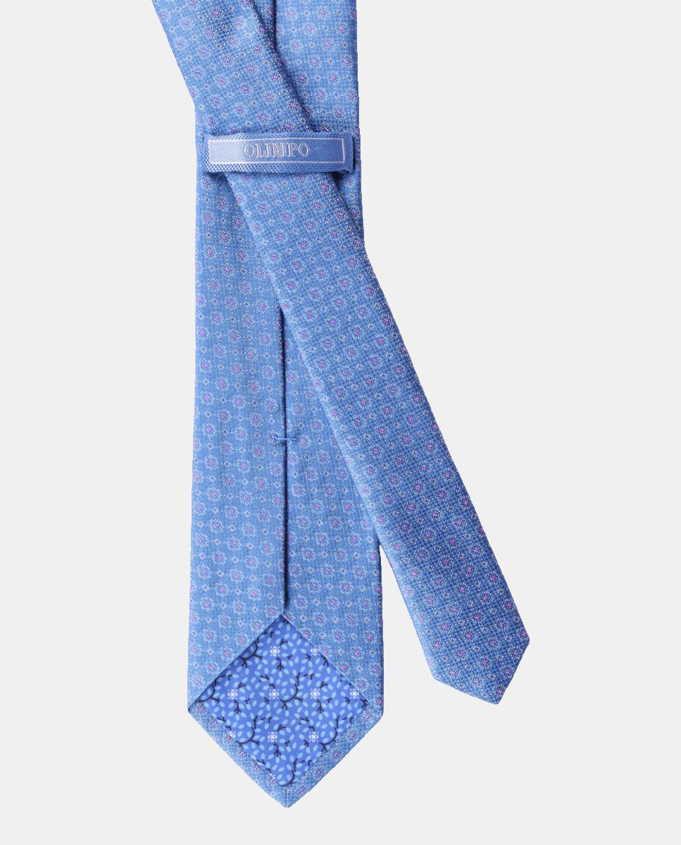 Gravata de Seda Jacquard Azul-2