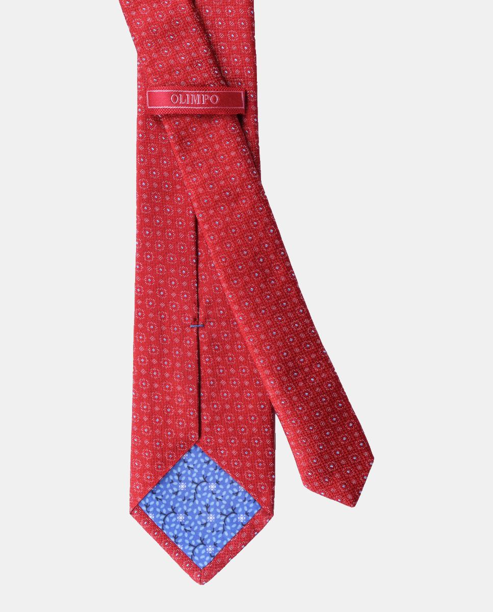 Gravata de Seda Jacquard Vermelho-2
