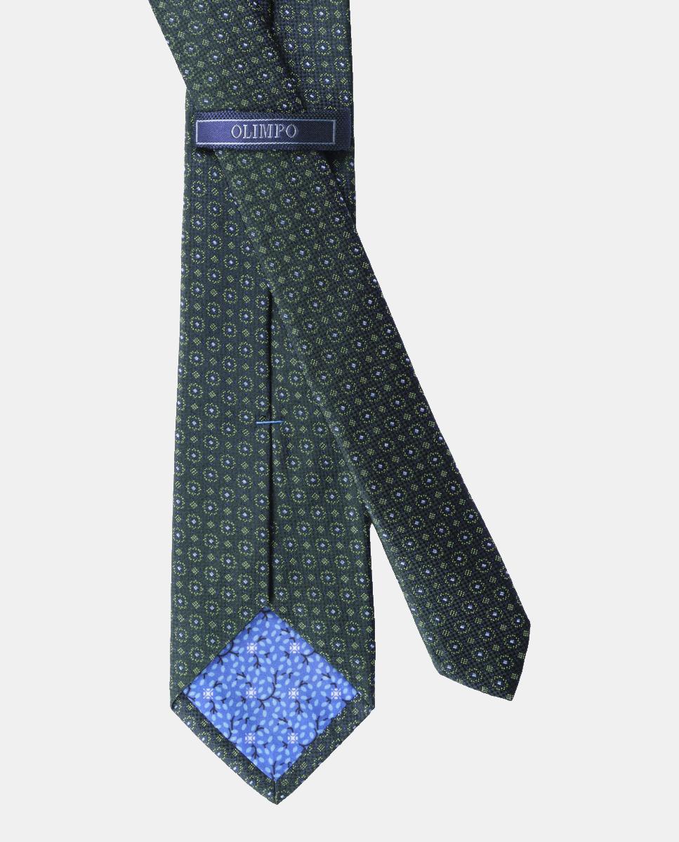 Gravata de Seda Jacquard Verde-2