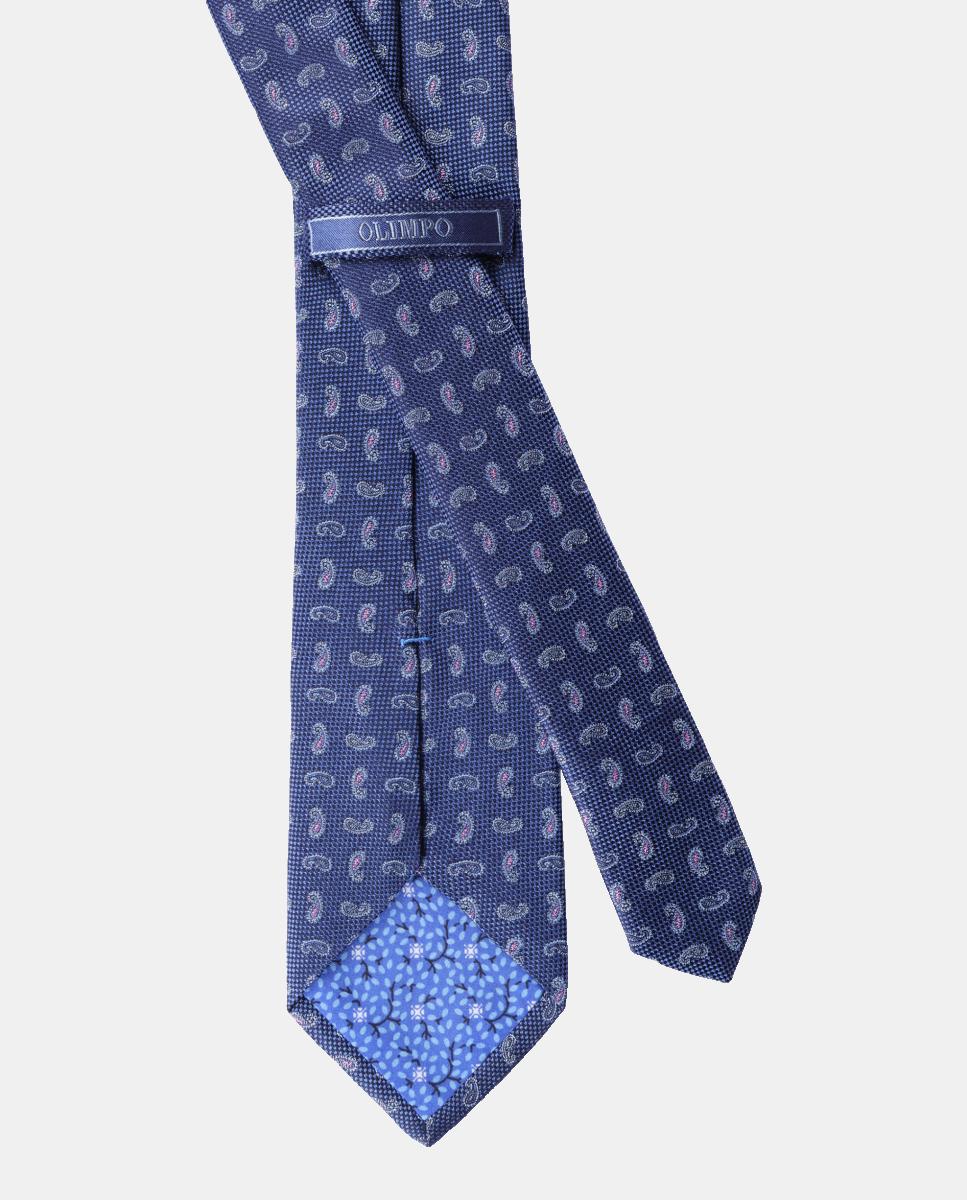 Gravata de Seda Jacquard Azul-2