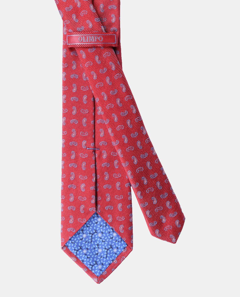 Gravata de Seda Jacquard Vermelho-2