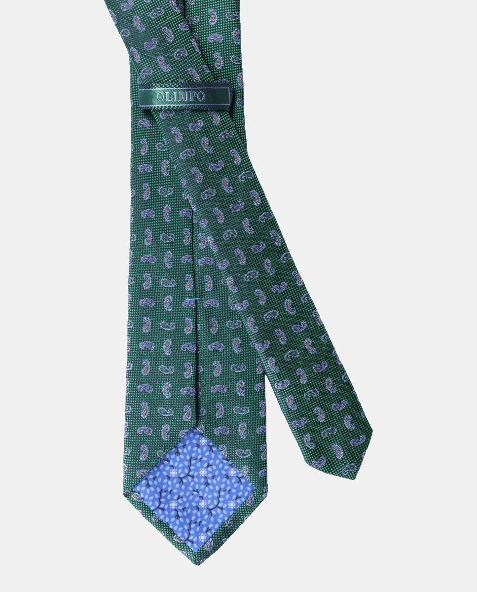 Gravata de Seda Jacquard Verde-2