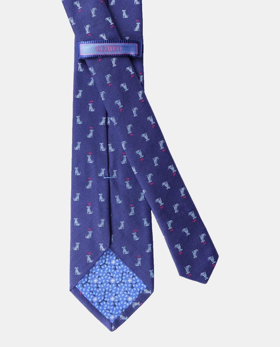Gravata de Seda Jacquard Azul-2