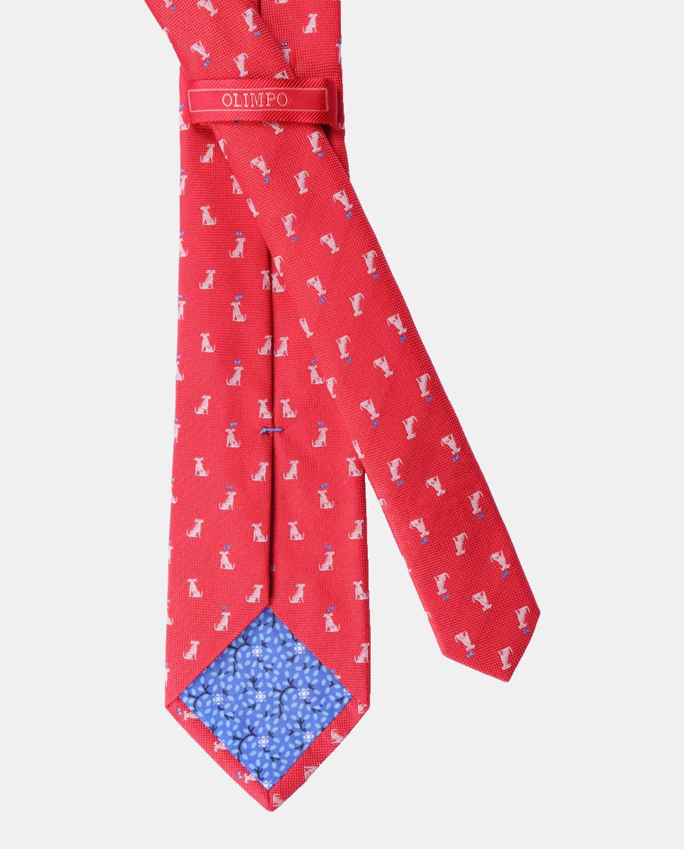 Gravata de Seda Jacquard Vermelho-2