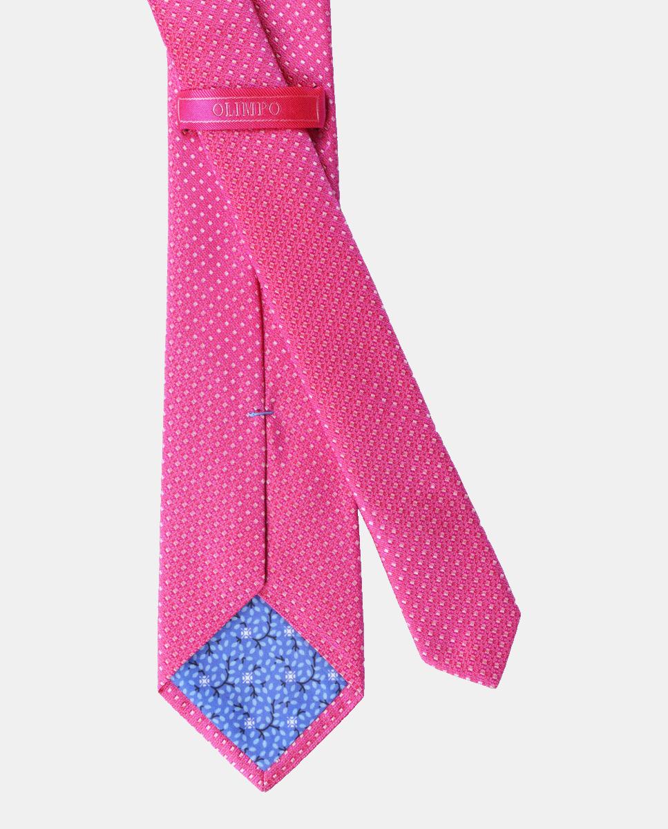 Gravata de Seda Jacquard Rosa-2