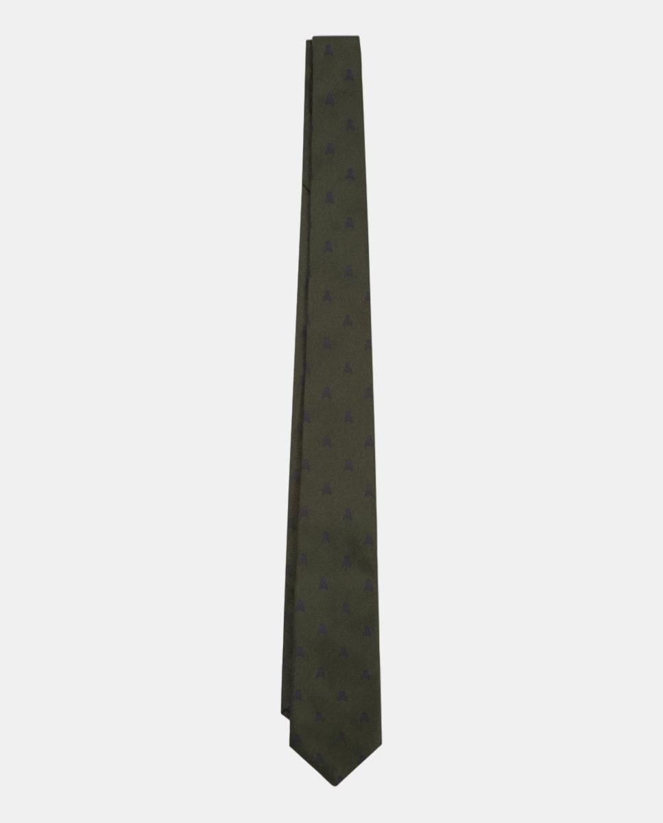 Corbata seda calaveras de hombre - Scalpers - Verde Verde-1