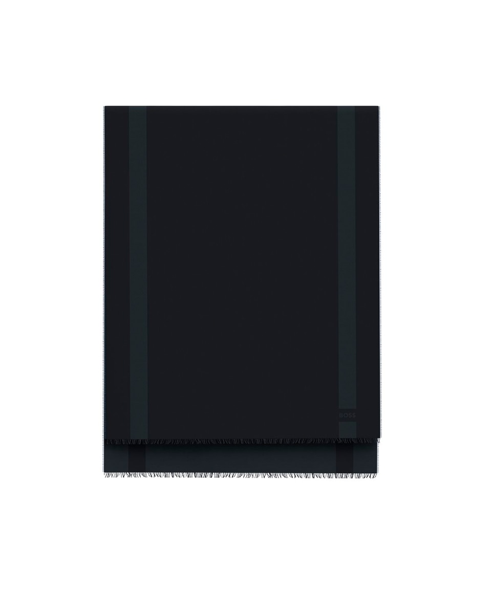 Imagen 0 de Bufanda de acrílico y lana en jacquard de hombre. Azul oscuro