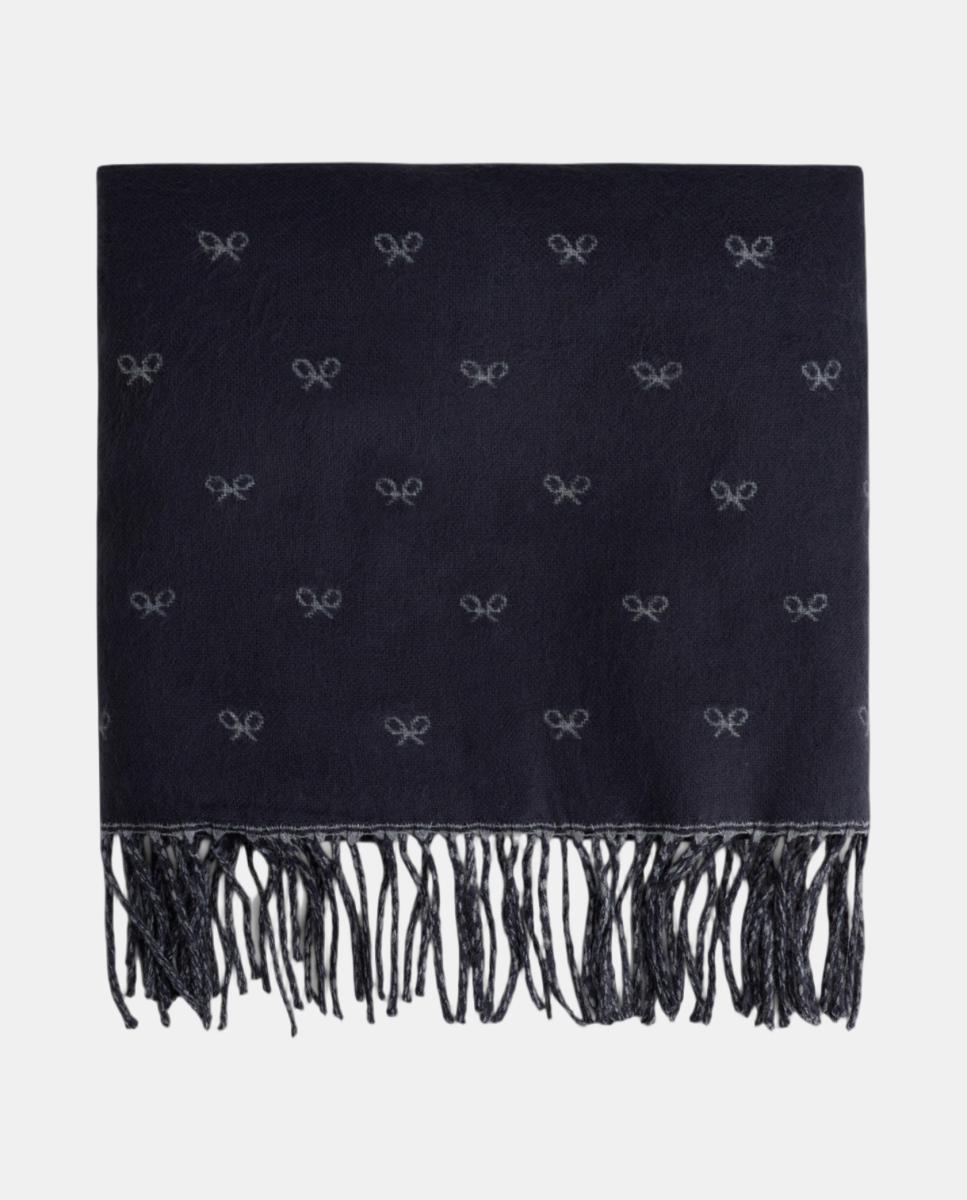 Bufanda raquetas de hombre. - Silbon - Azul marino Azul marino-1