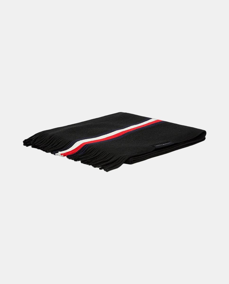 Bufanda de lana con detalle corporativo de hombre. - Tommy Hilfiger - Negro Negro-3