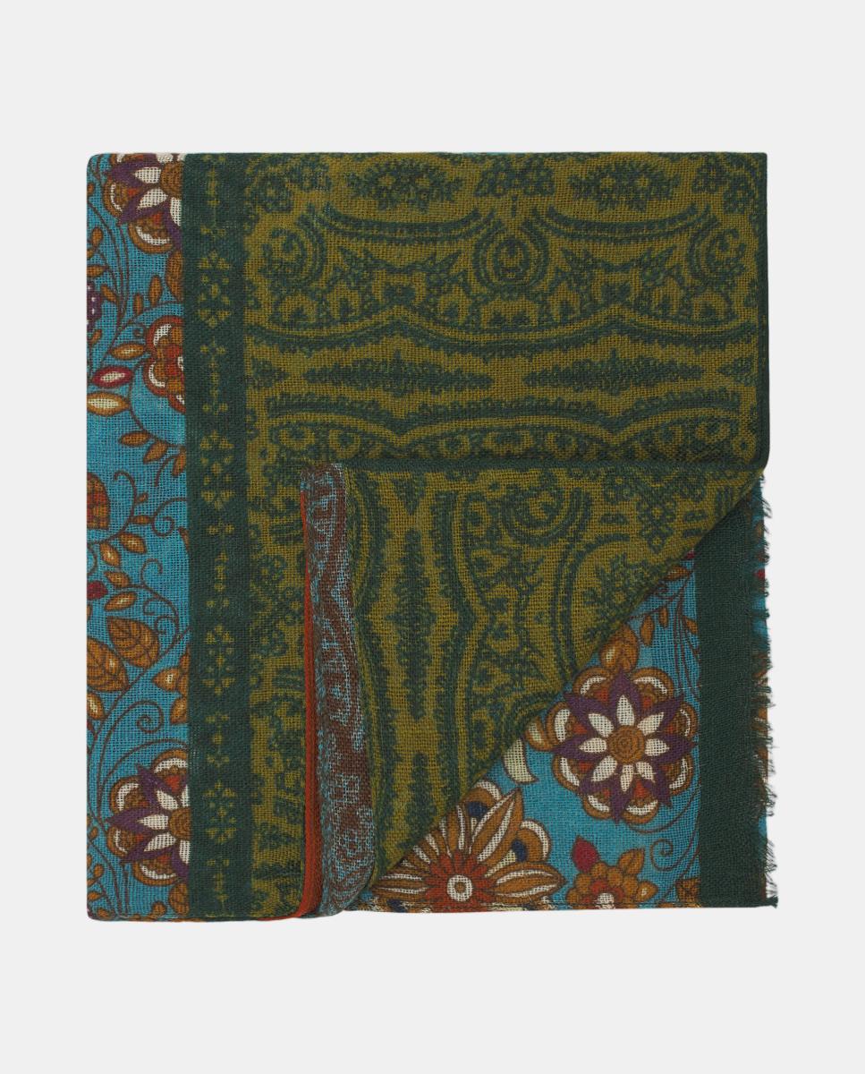 Imagen 0 de Foulard estampado lana de hombre Azul