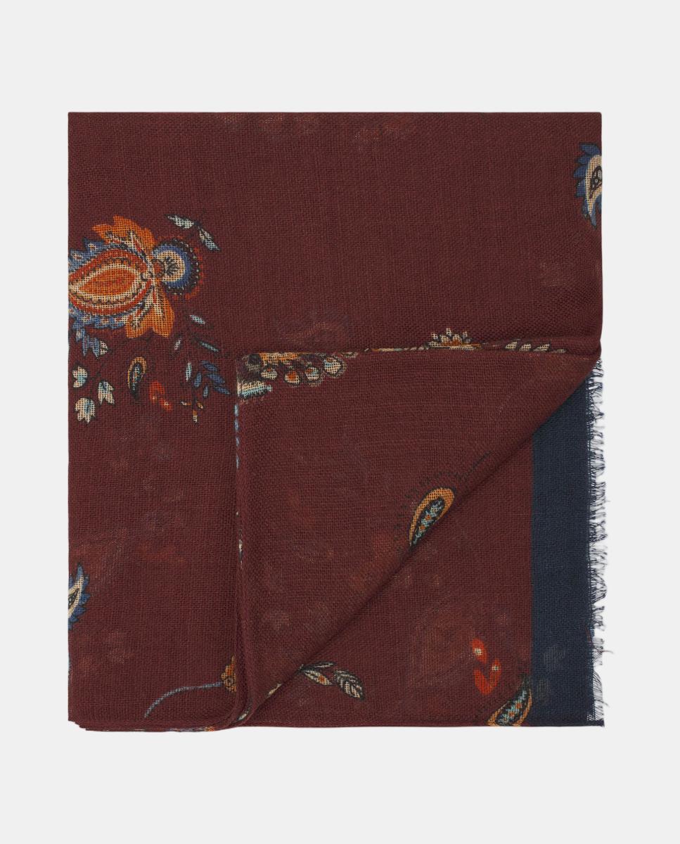 Imagen 0 de Foulard estampado lana de hombre Granate