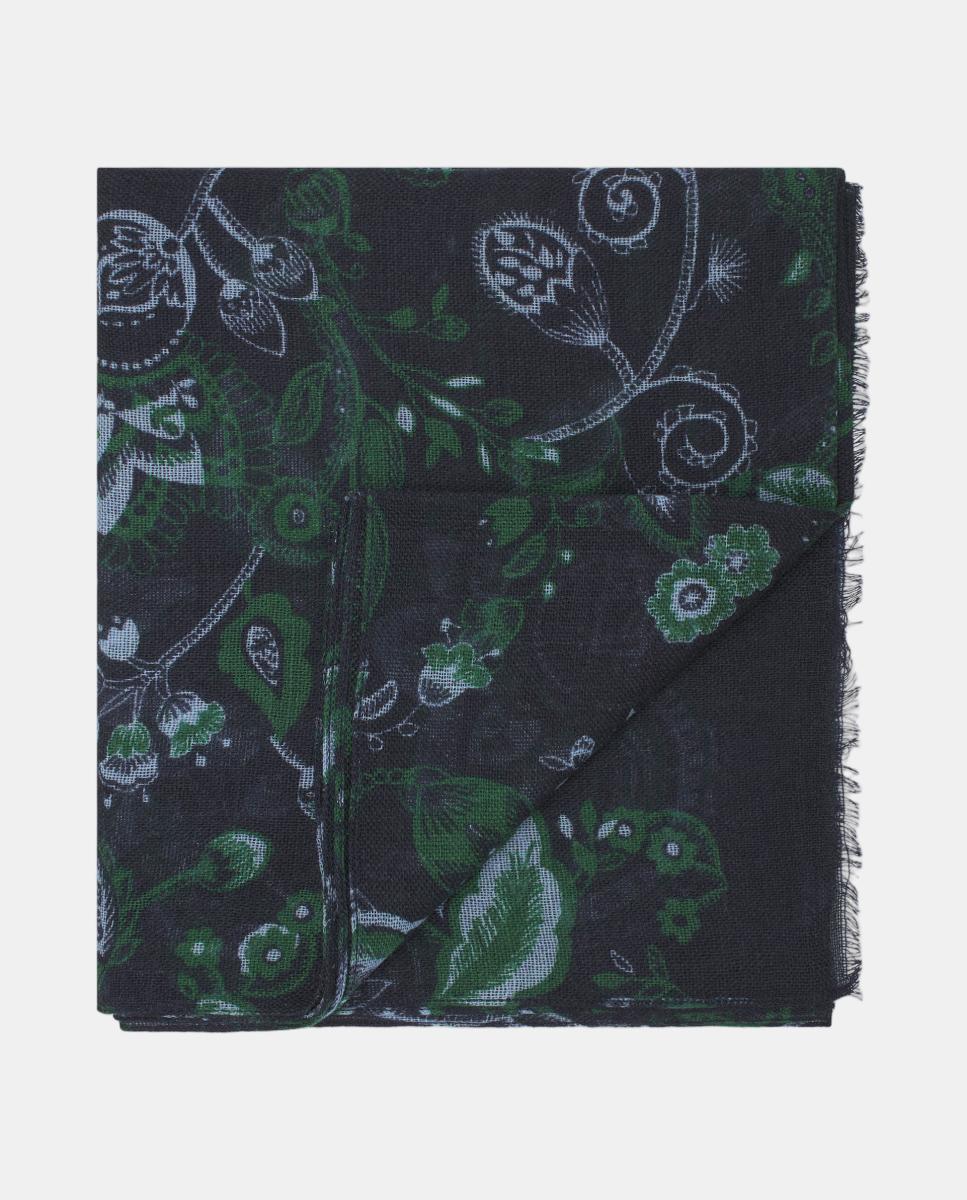 Imagen 0 de Foulard estampado lana de hombre Azul marino