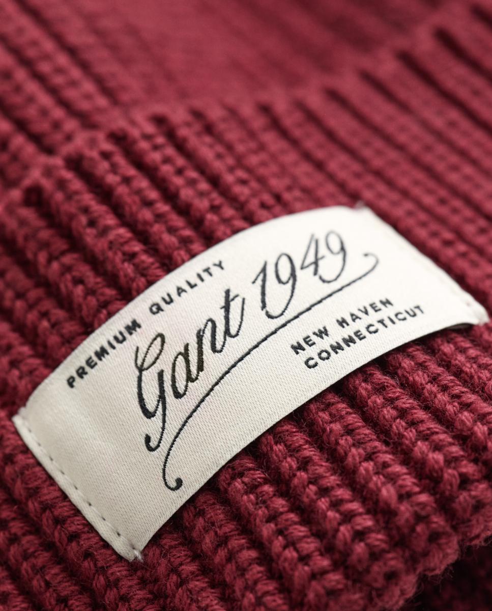 Gorro de punto acanalado con logotipo - Gant - Rojo Rojo-4