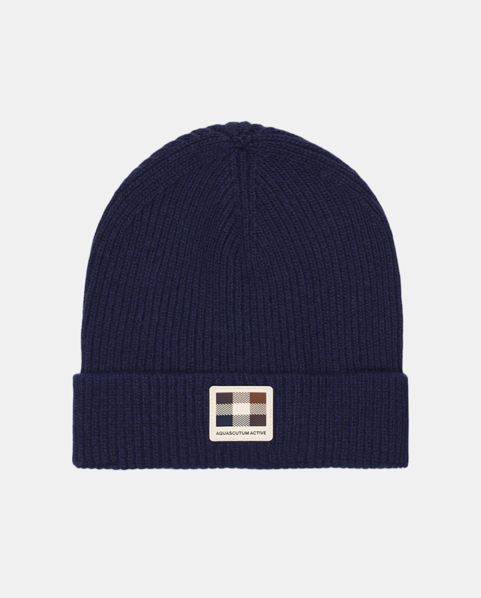 Imagen 1 de Gorro de punto con lana y logotipo Azul marino