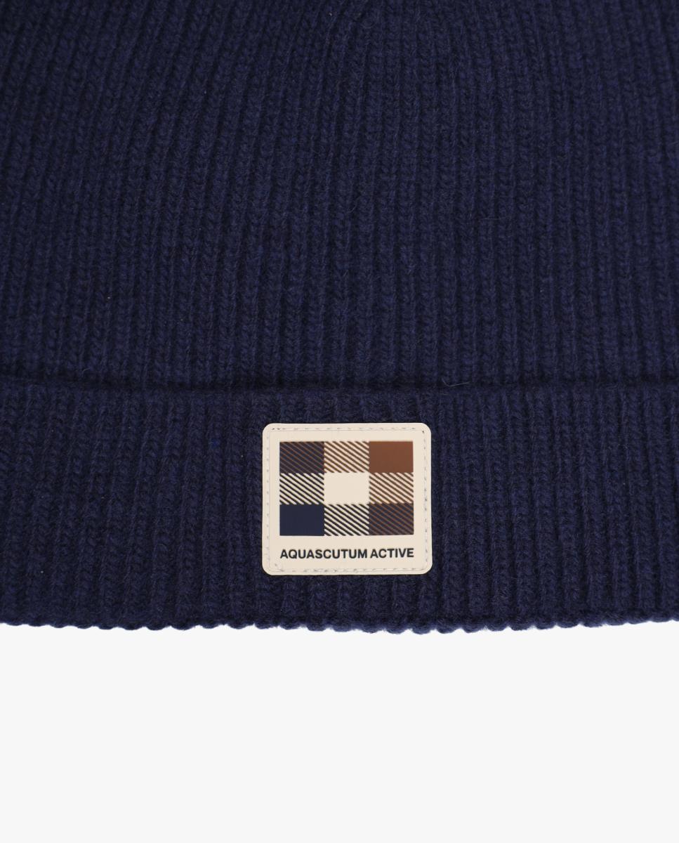 Imagen 3 de Gorro de punto con lana y logotipo - AQUASCUTUM - Azul marino Azul marino