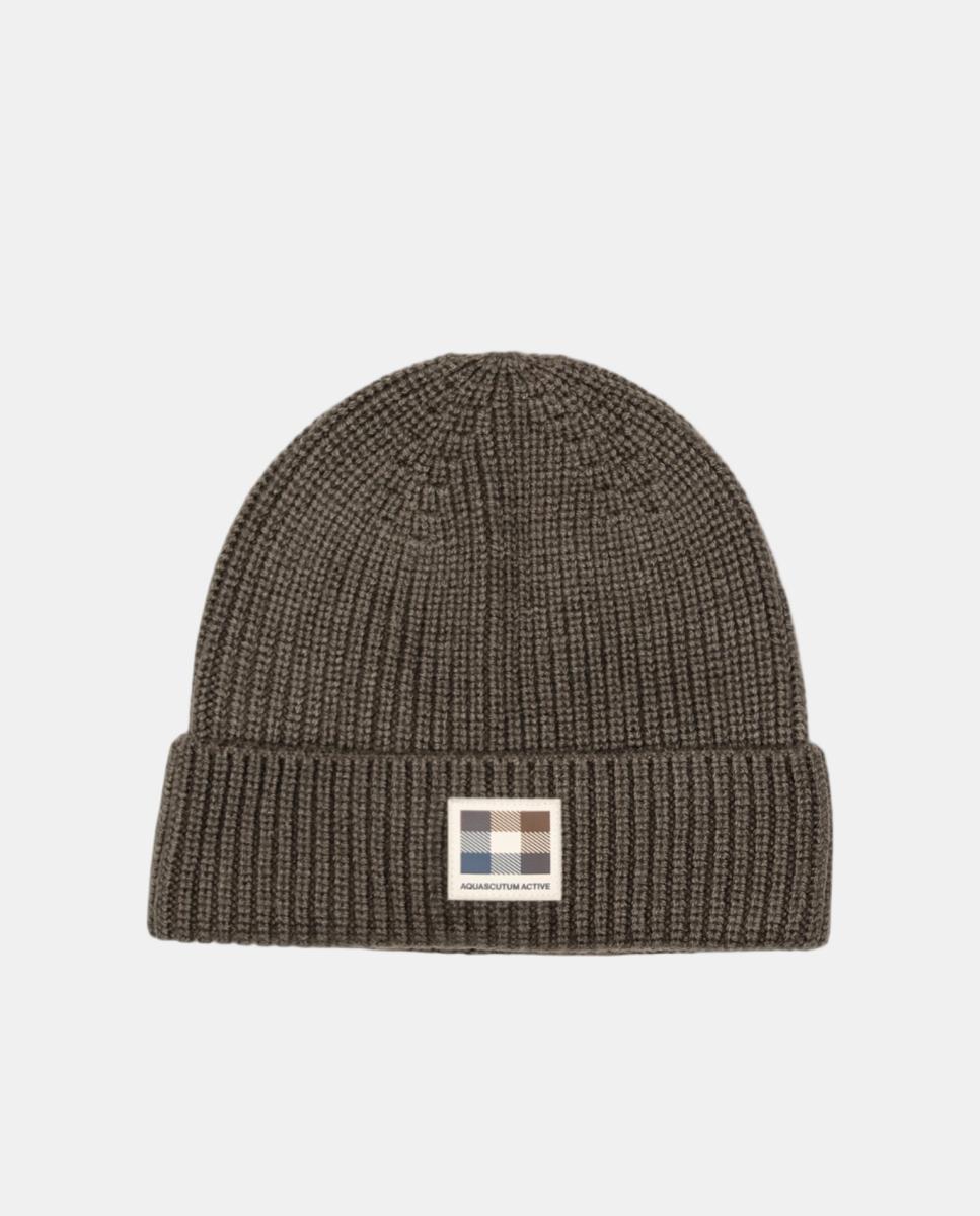 Imagen 1 de Gorro de punto con lana y logotipo Verde oscuro
