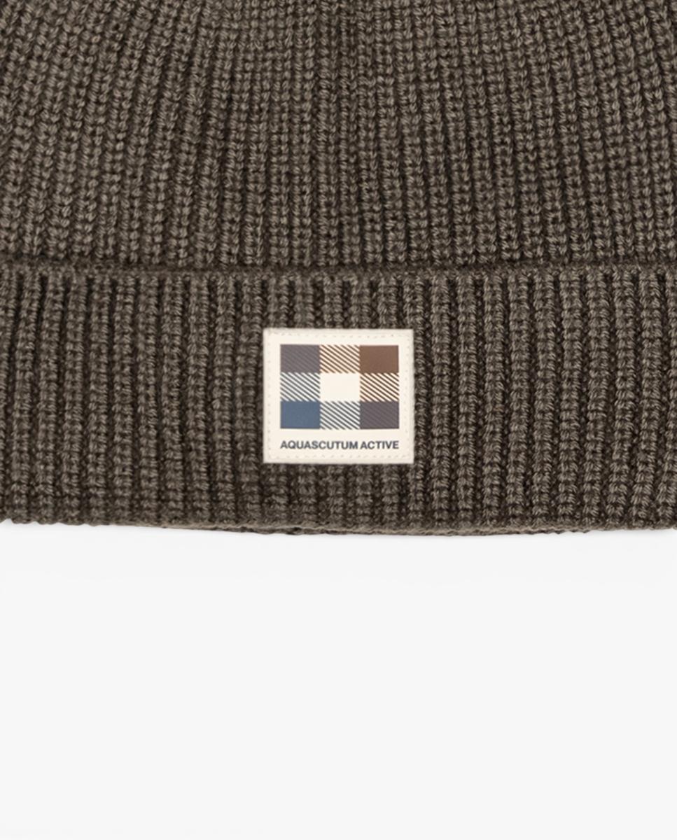 Imagen 3 de Gorro de punto con lana y logotipo - AQUASCUTUM - Verde oscuro Verde oscuro
