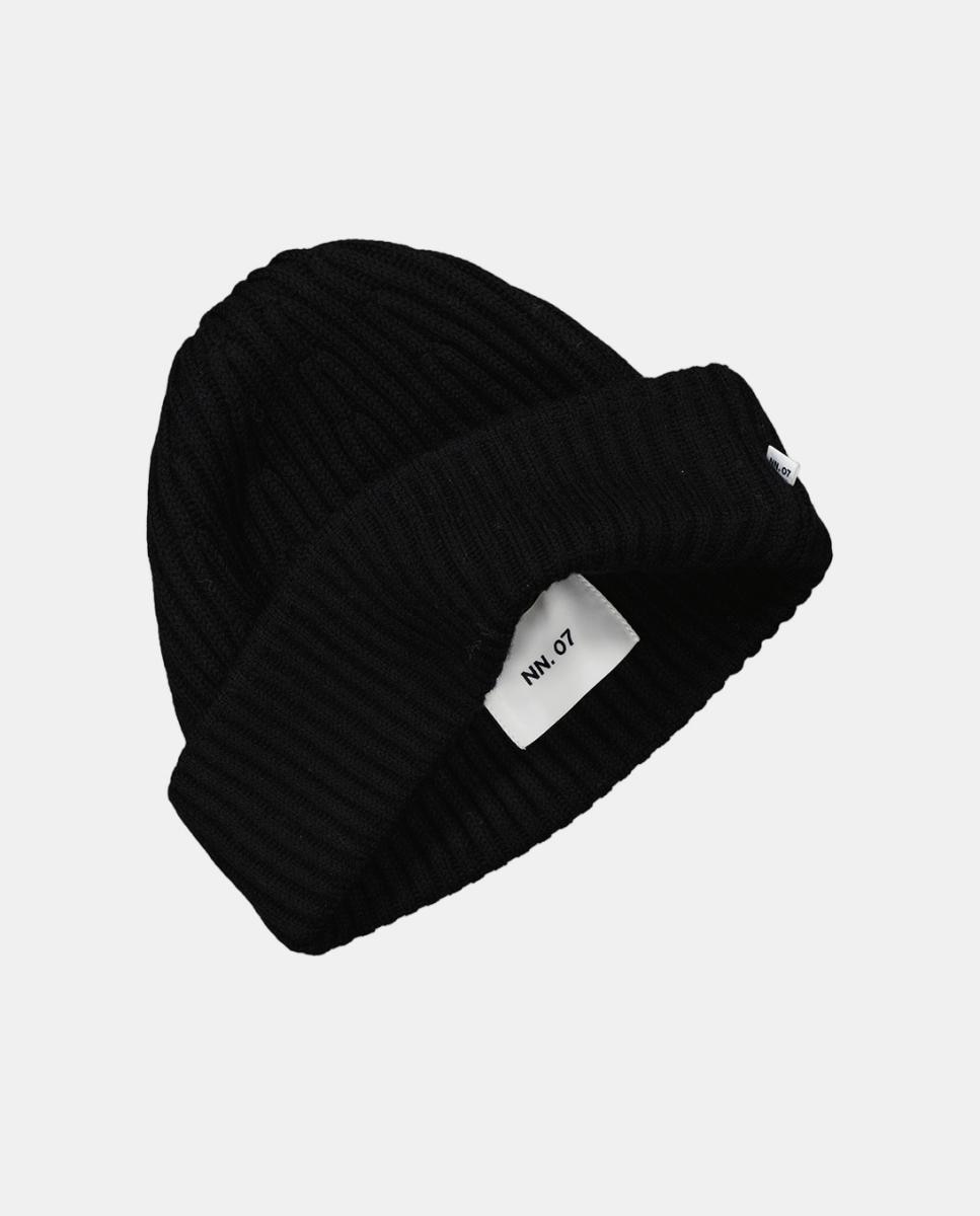 Gorro de punto 100% lana merino - NN.07 - Negro Negro-2