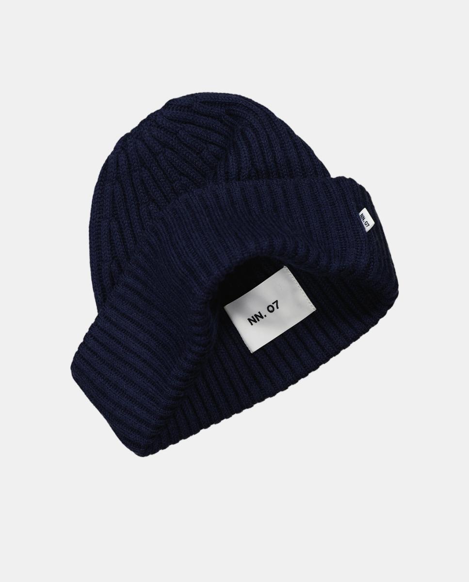 Gorro de Malha 100% Lã Merino Azul-marinho-2