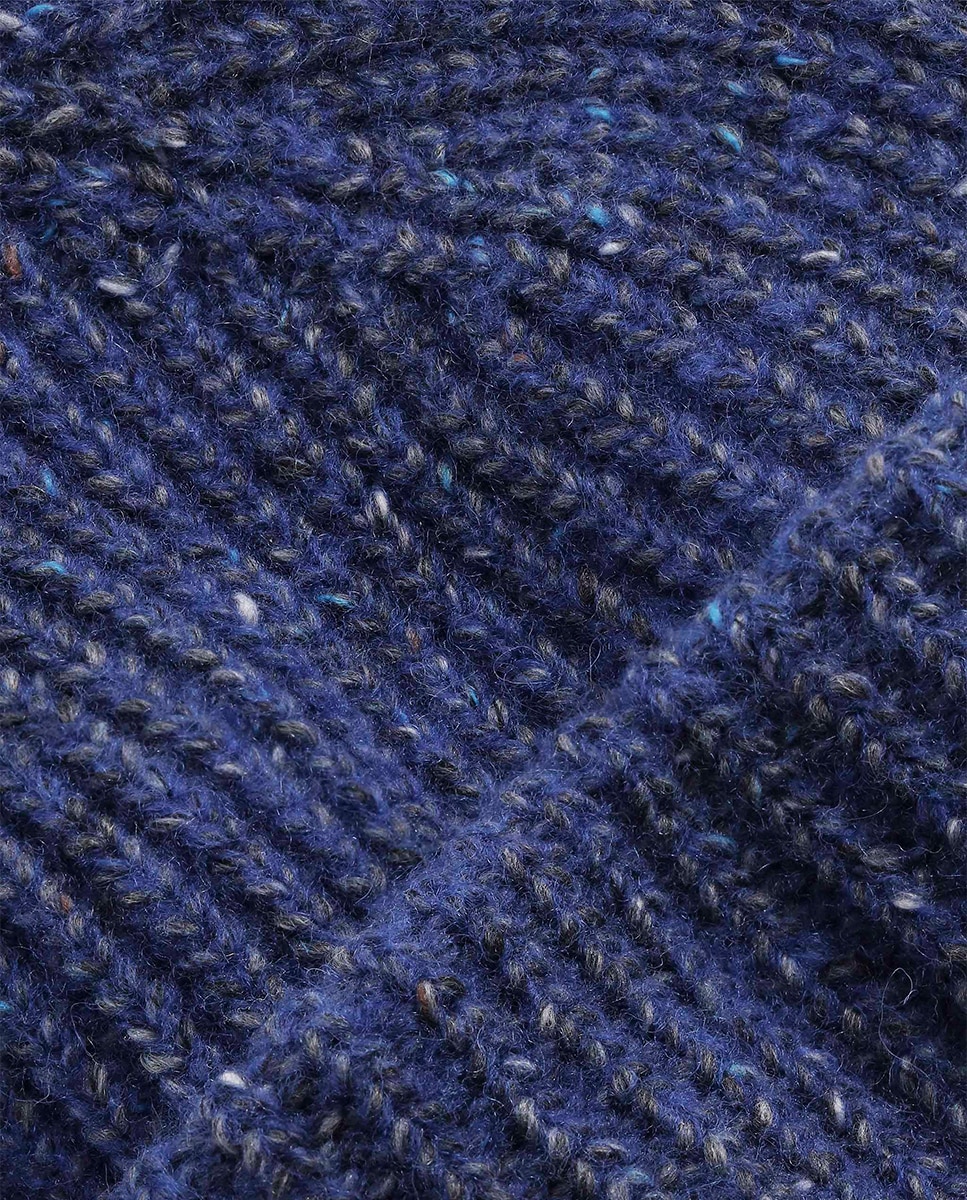 Gorro de Malha em Mistura de Lã Azul-índigo-2