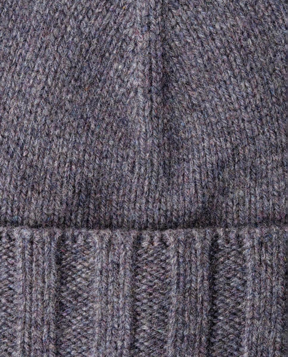 Gorro de Malha de Caxemira com Detalhe. Cinzento-4