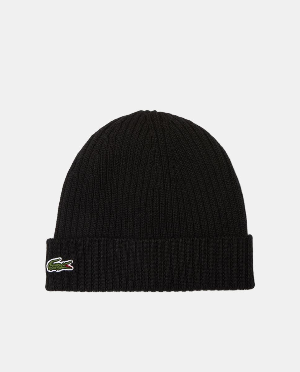 gorro de lana acanalada - Lacoste - Negro Negro-1