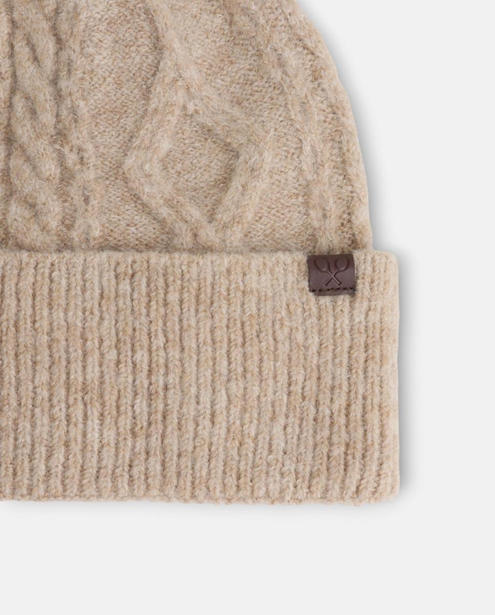 Imagen 3 de Gorro motivo trenzado de hombre - Silbon - Beige Beige