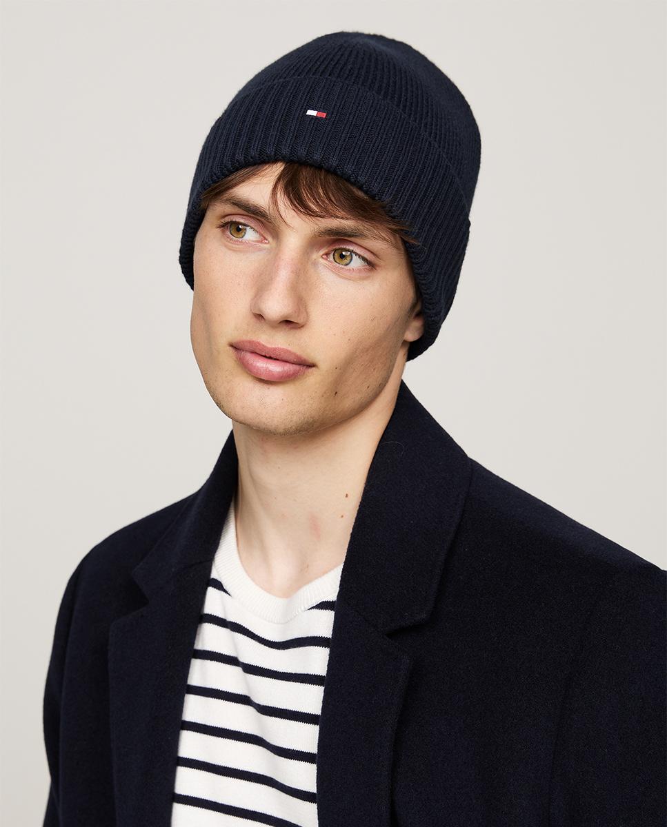 Imagen 4 de Gorro liso de algodón con bandera - Tommy Hilfiger - Azul Azul