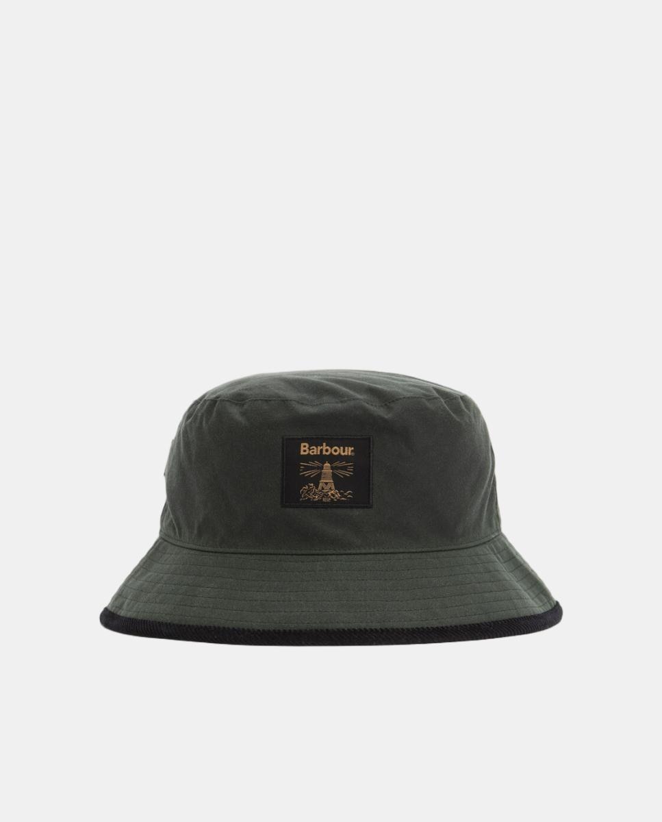 Imagen 0 de Gorro bucket de algodón encerado con logotipo Verde