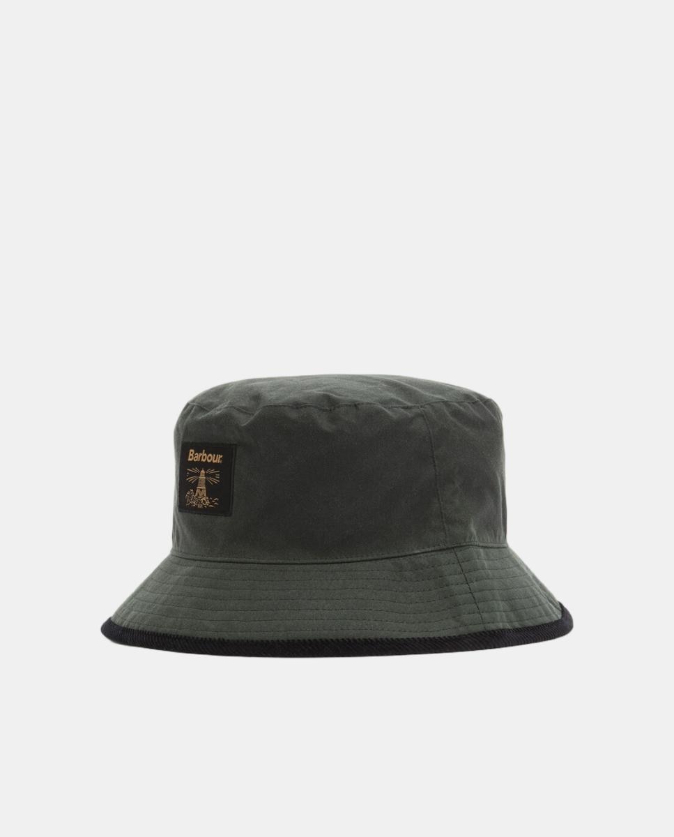 Gorro bucket de algodón encerado con logotipo - Barbour - Verde Verde-2