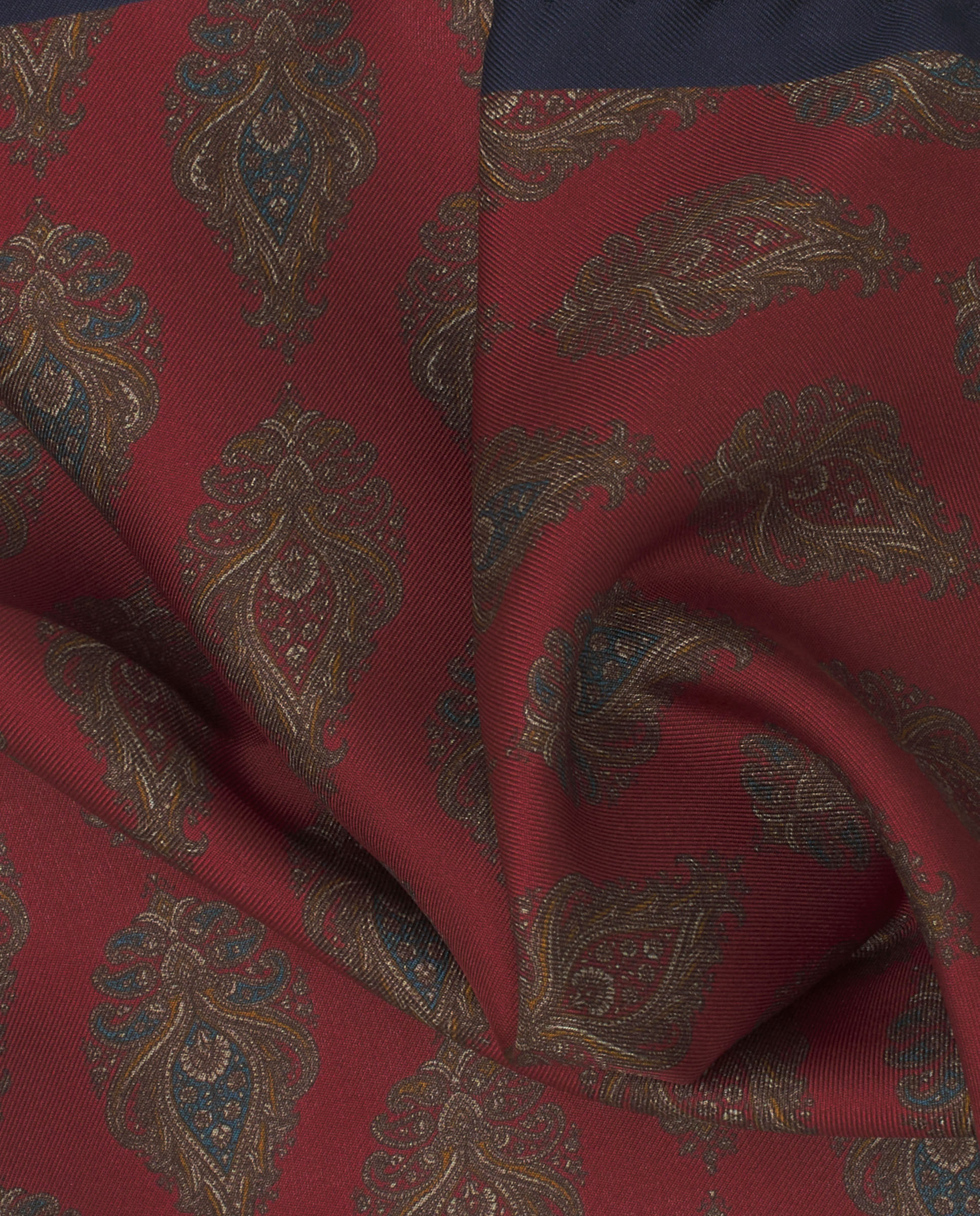 Pañuelo de bolsillo estampado Seda de hombre - Mirto - Granate Granate-2