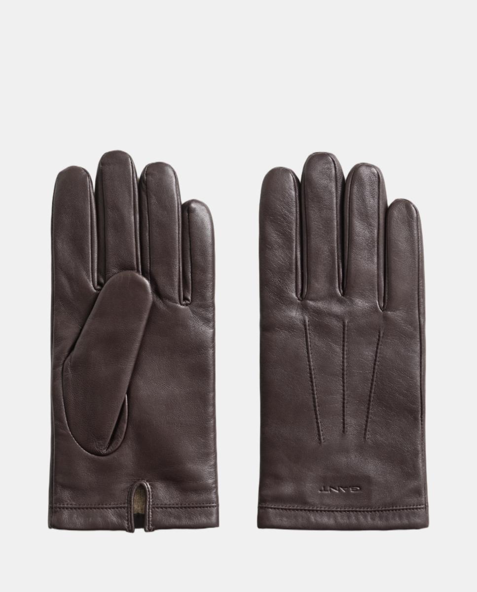 Imagen 0 de Guantes de piel con forro de cashmere Marrón oscuro