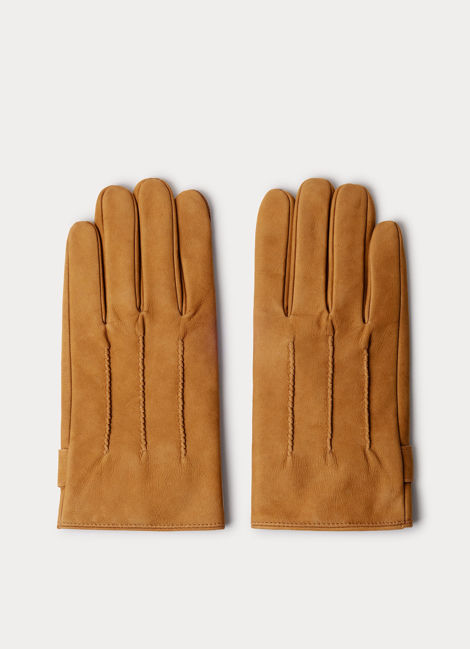 Guantes de hombre de piel suave con forro de abrigo. - Hackett - Beige Beige-1