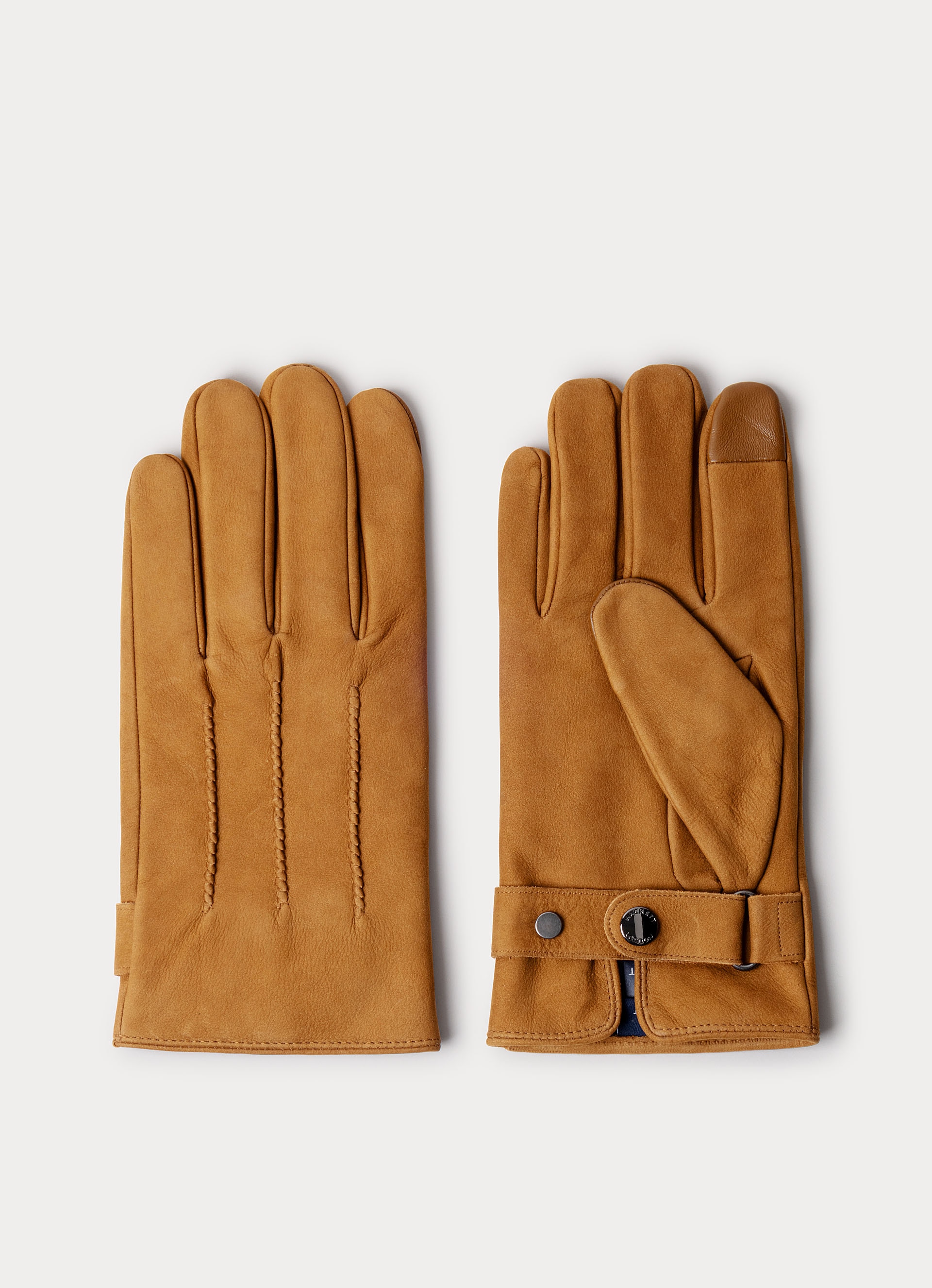 Guantes de hombre de piel suave con forro de abrigo. - Hackett - Beige Beige-2