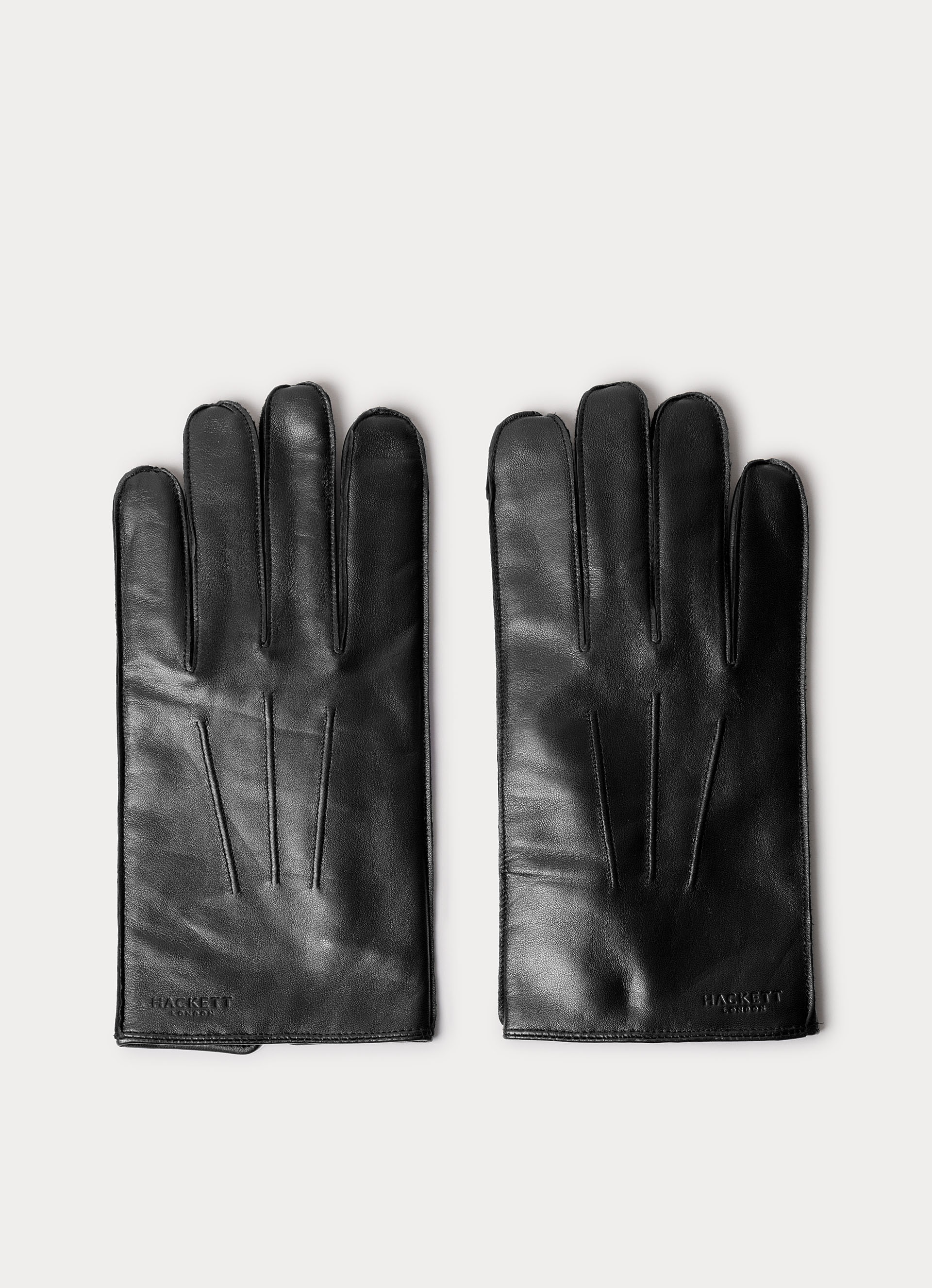 Guantes de hombre de piel cordero con forro lana. - Hackett - Negro Negro-1