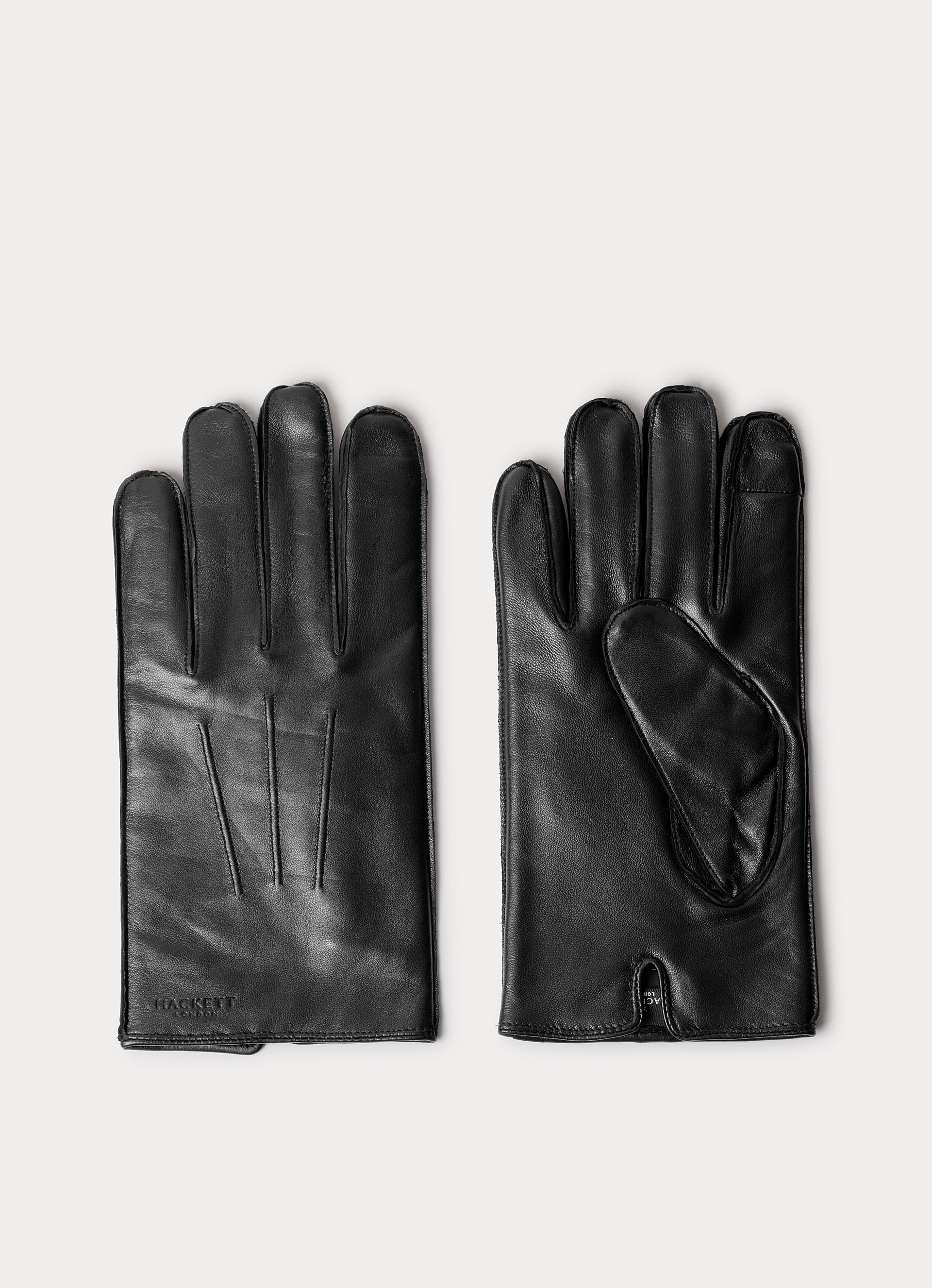 Guantes de hombre de piel cordero con forro lana. - Hackett - Negro Negro-2