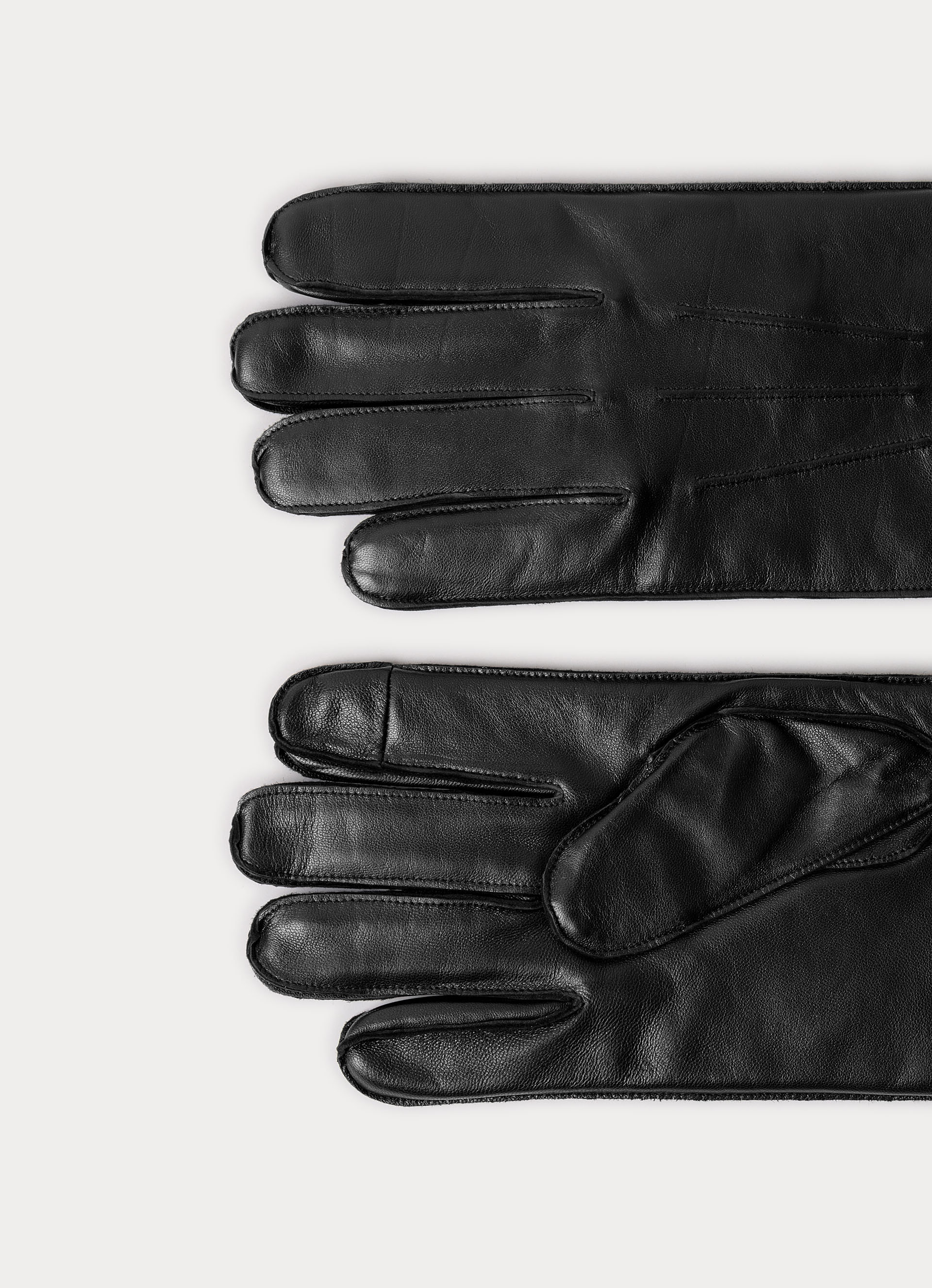 Guantes de hombre de piel cordero con forro lana. - Hackett - Negro Negro-4