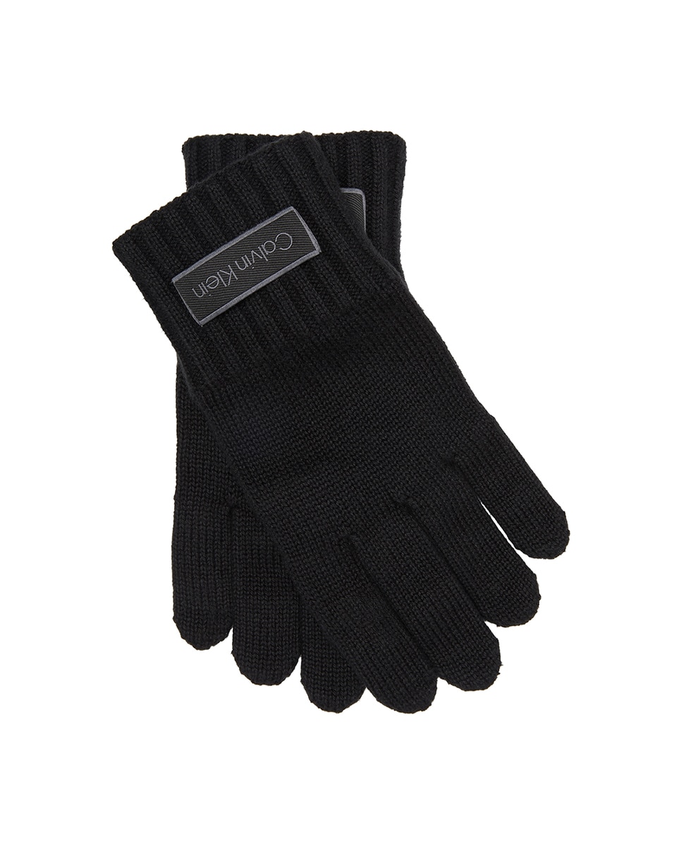 Guantes Calvin Klein de punto con logo. - Negro Negro-1